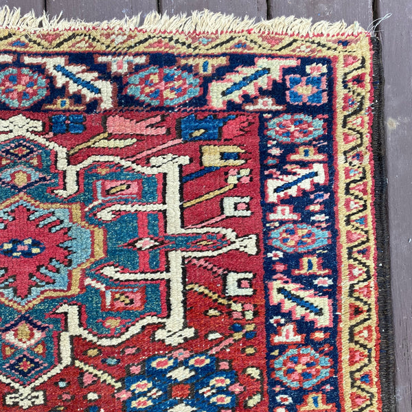 Vintage Rug, 3' x 4' 1 Red