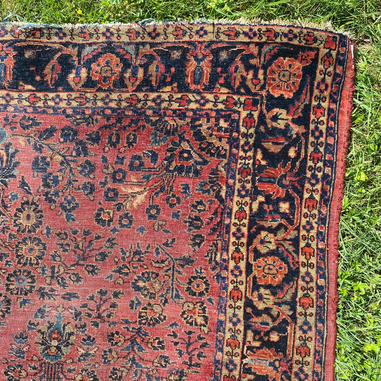 Vintage Rug, 4' 6 x 6' 7 Dark Pink
