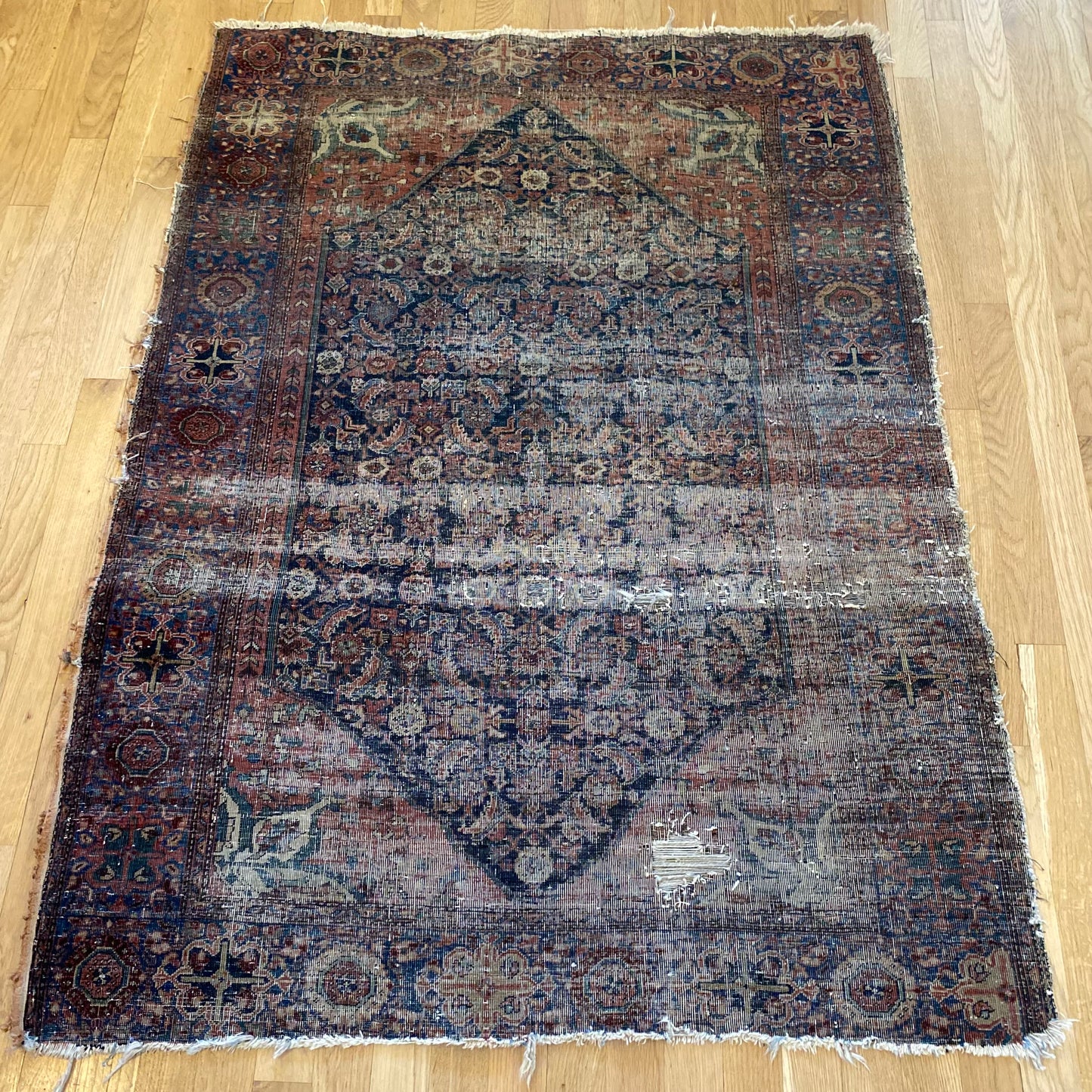 Vintage Rug, 3' 5 x 4' 9 Blue