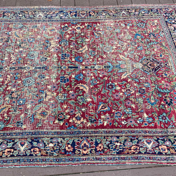 Vintage Rug, 4' 10 x 6' 7 Red Purple