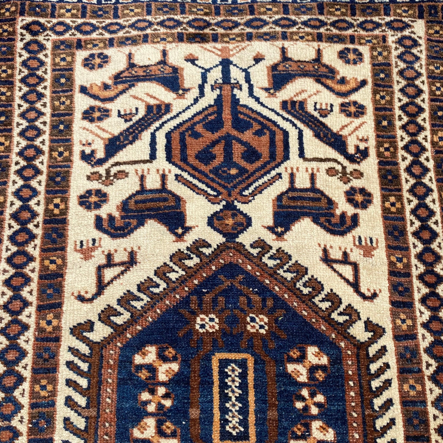 Vintage Rug, 1' 9 x 3' 1 Cream