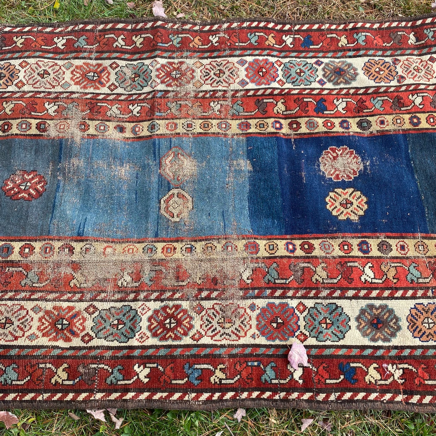 Antique Rug, 3' 5 x 7' 5 Blue
