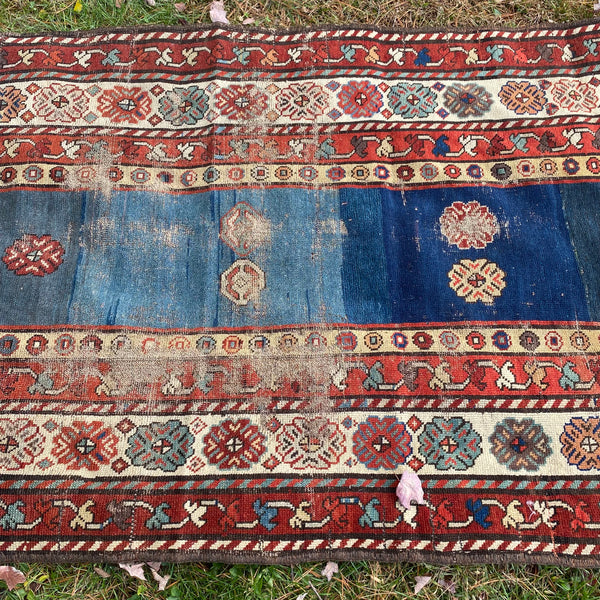 Antique Rug, 3' 5 x 7' 5 Blue