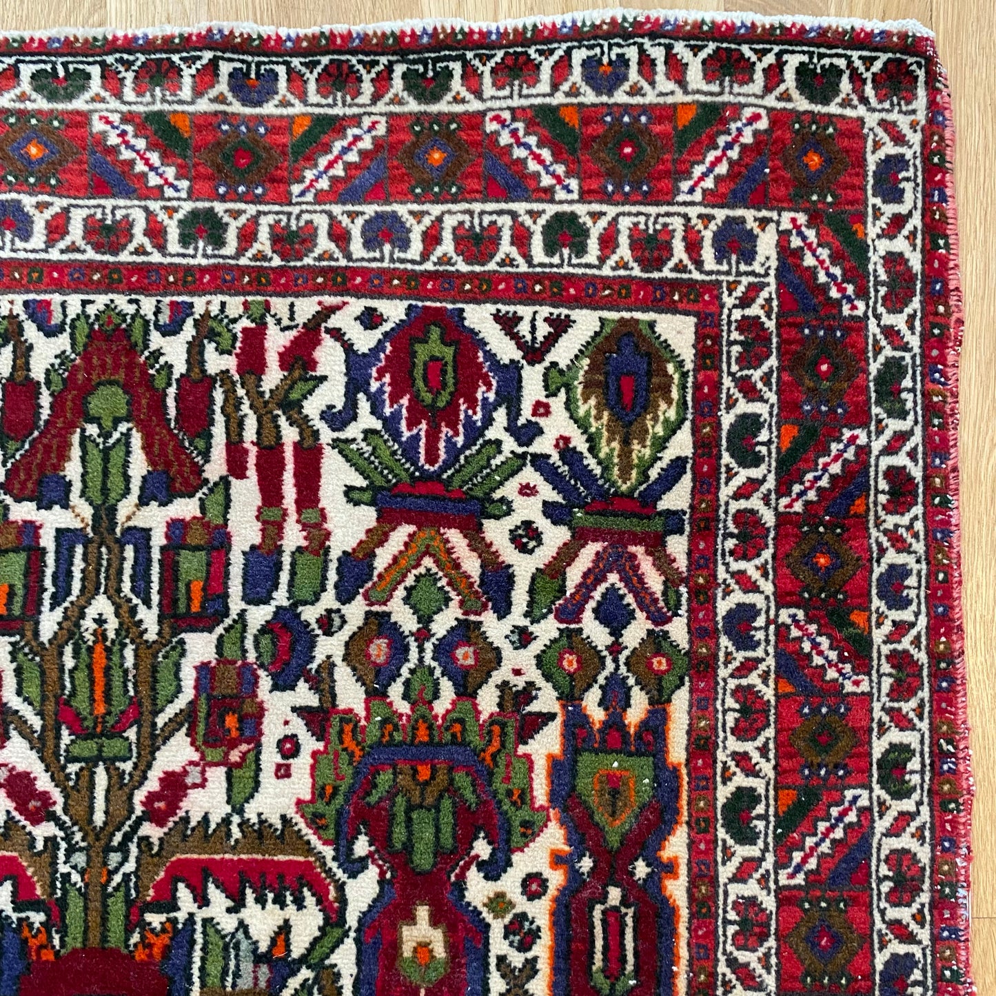 Vintage Rug, 3' 1 x 4' 8 White