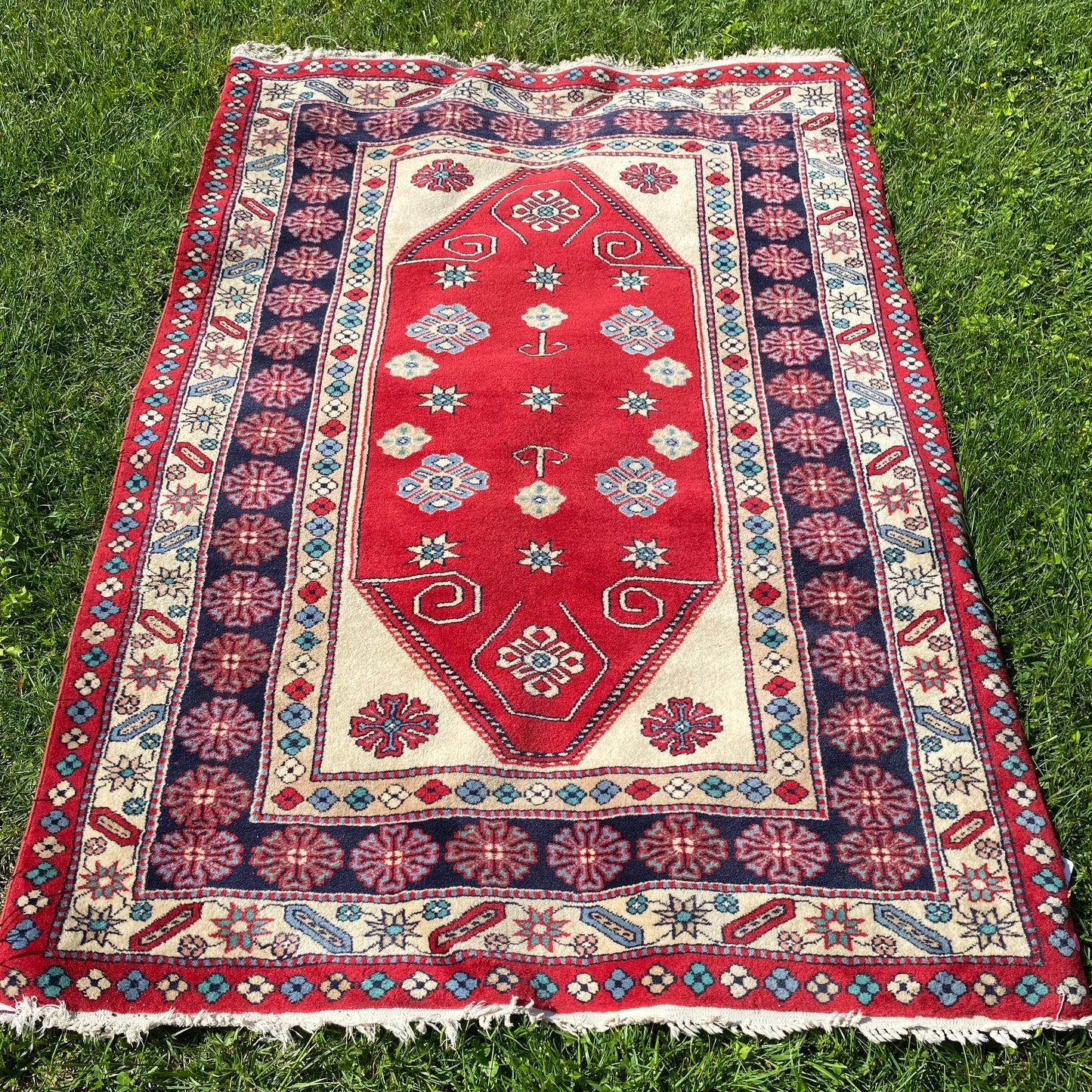 Vintage Rug, 4' 3 x 6' 1 Red