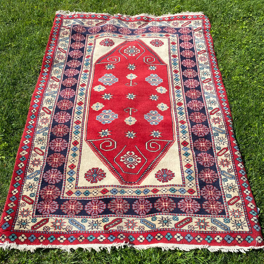 Vintage Rug, 4' 3 x 6' 1 Red