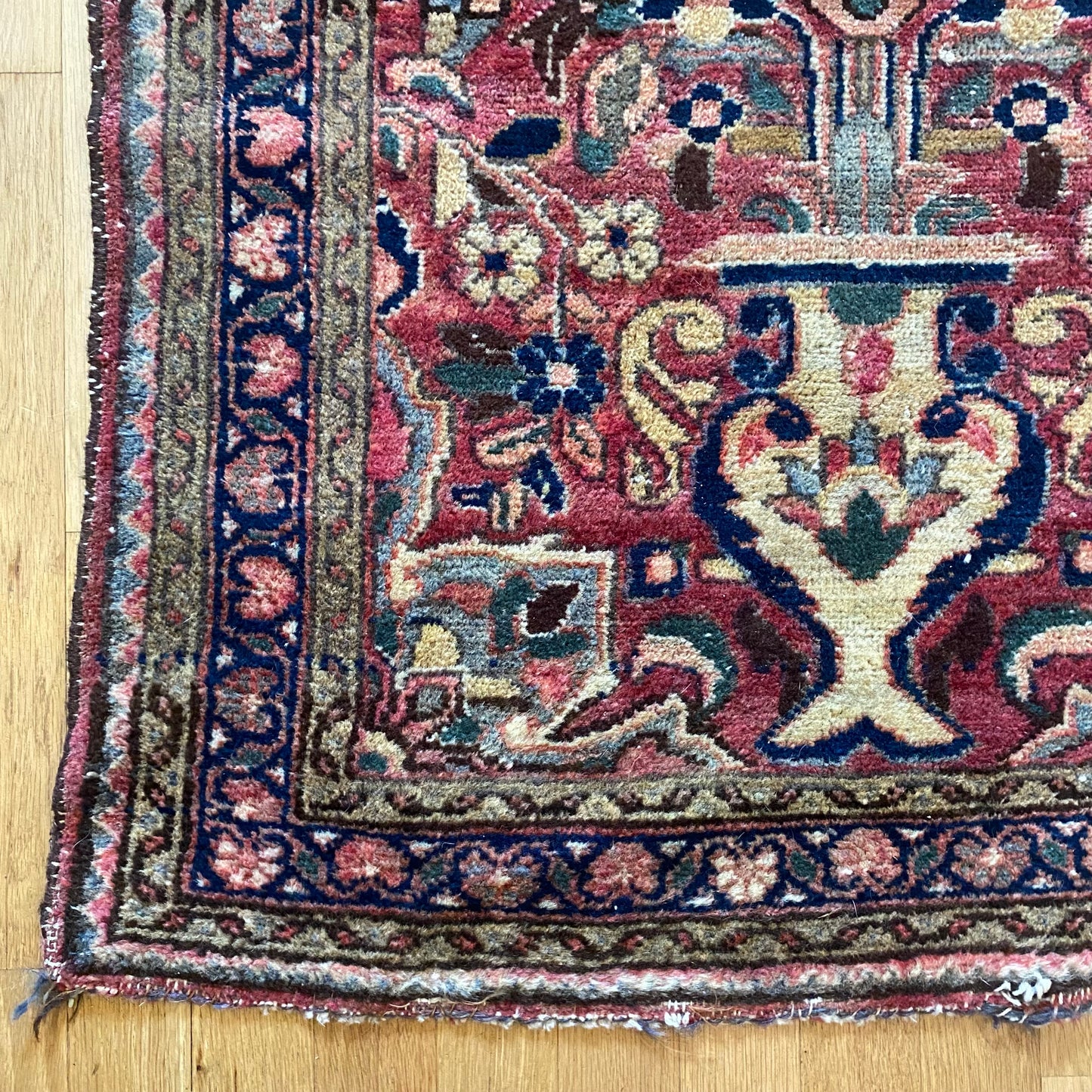 Vintage Rug, 2' 8 x 6' 8 Dark Rose Runner