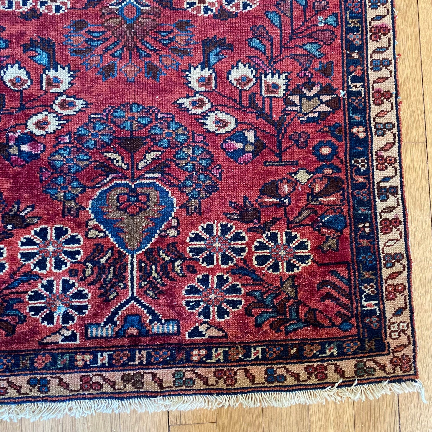 Vintage Rug, 2’ 4 X 4’ 1 Rose Red