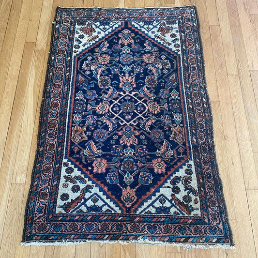 Vintage Rug, 2' 8 x 4' 1 Blue
