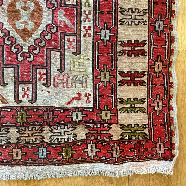 Vintage Rug, 3' 6 x 4' 10 White