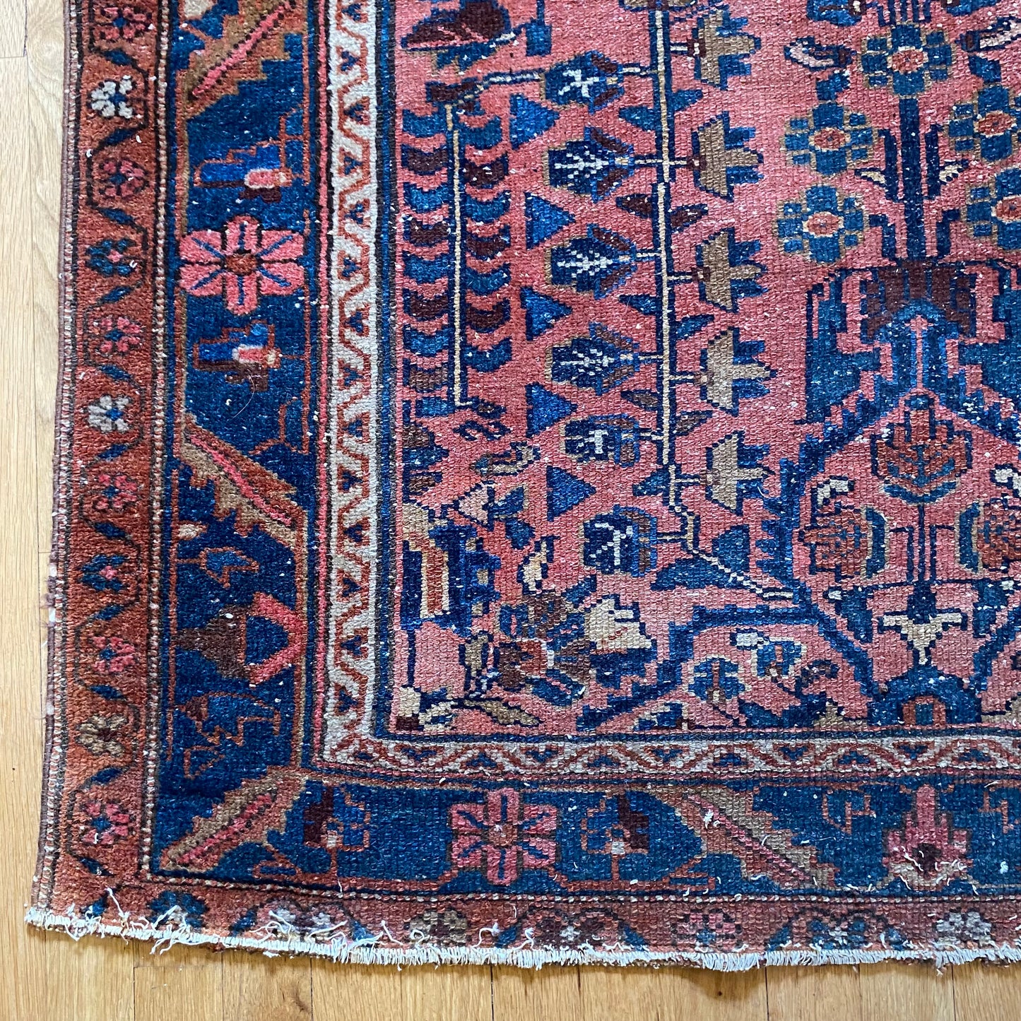 Persian Lilihan Rug, 3' 7 x 6' 7 Pink Vintage