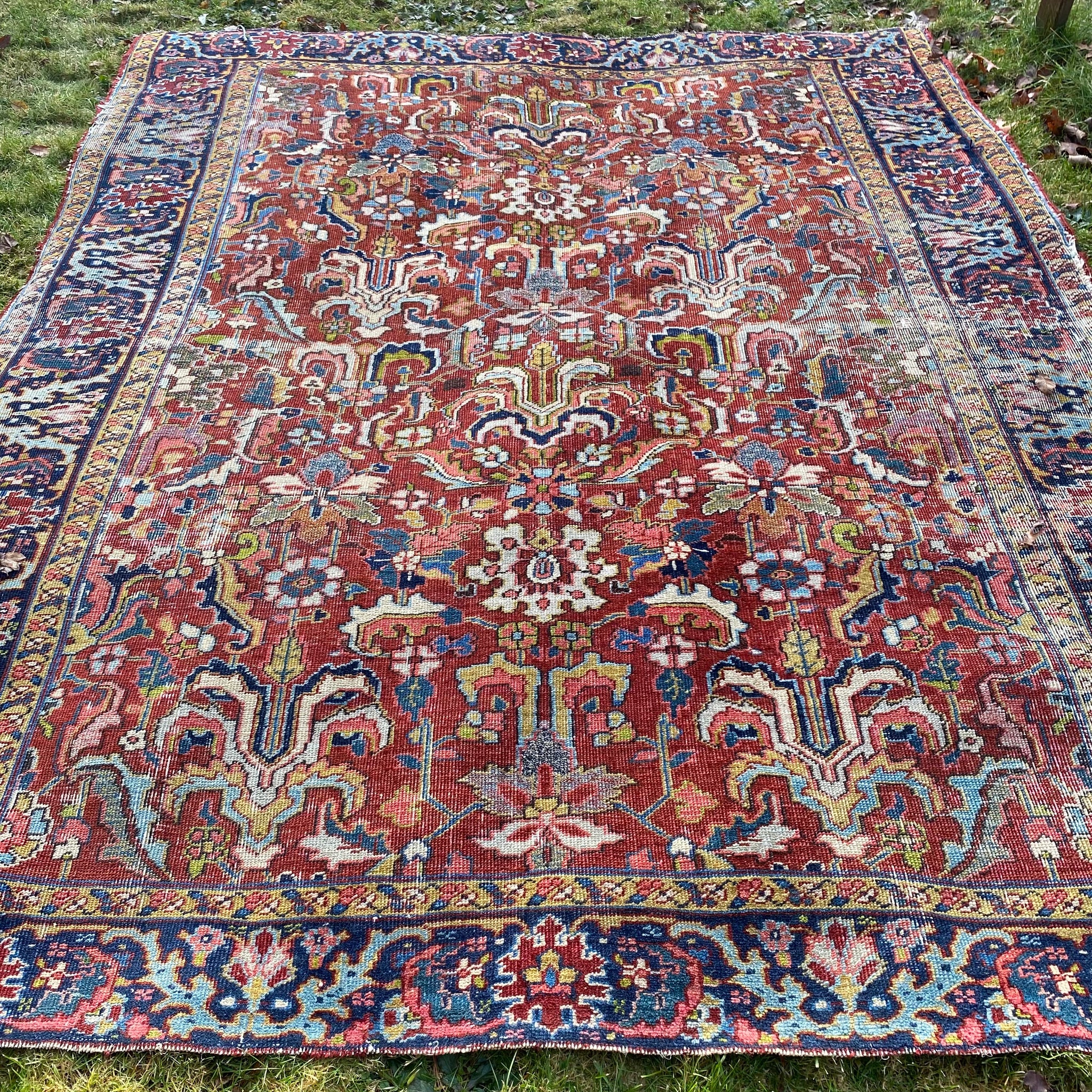 Vintage Rug, 7' 2 x 8' 8 Red