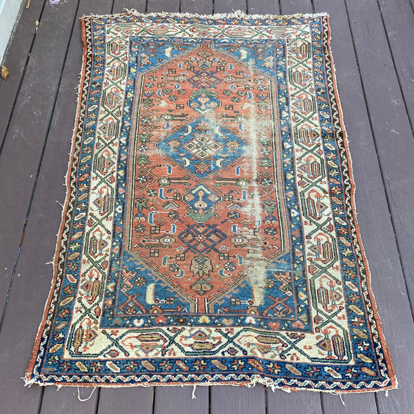 Vintage Rug, 3' 4 x 4' 10 Brown