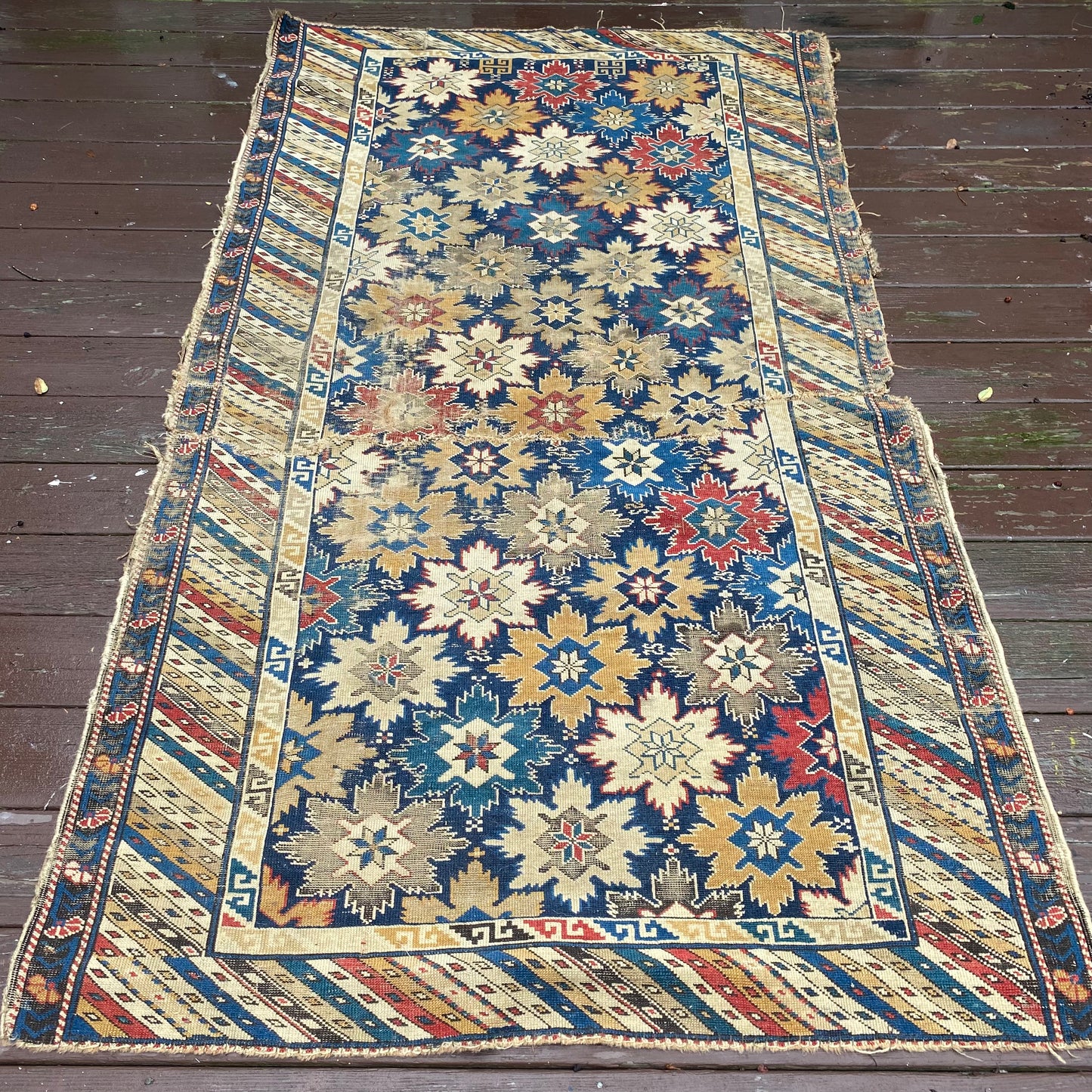 Antique Rug, 4' 1 x 7' 1 Blue