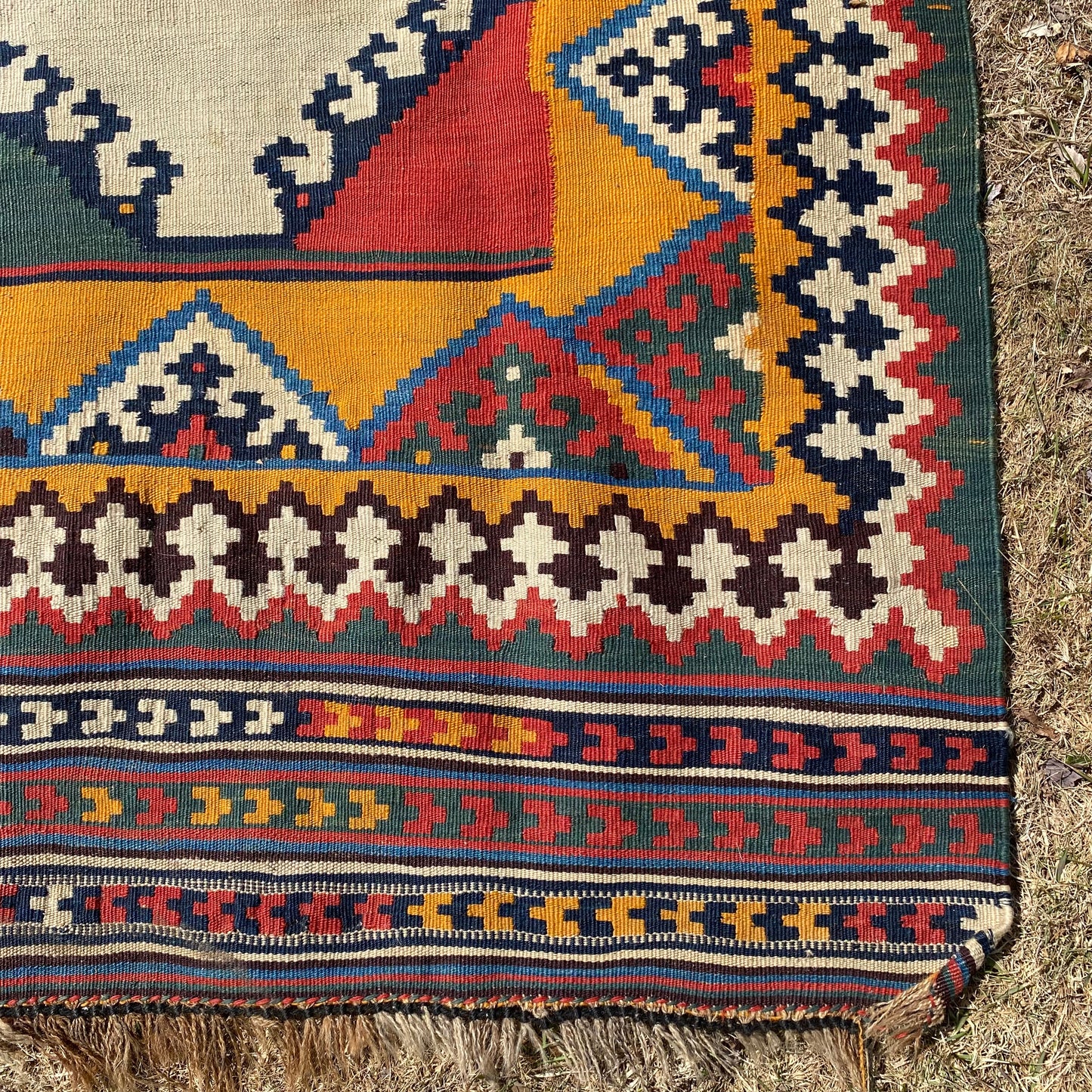 Qashqai Kilim Rug, 4' 10 x 8' 3 Vintage Red