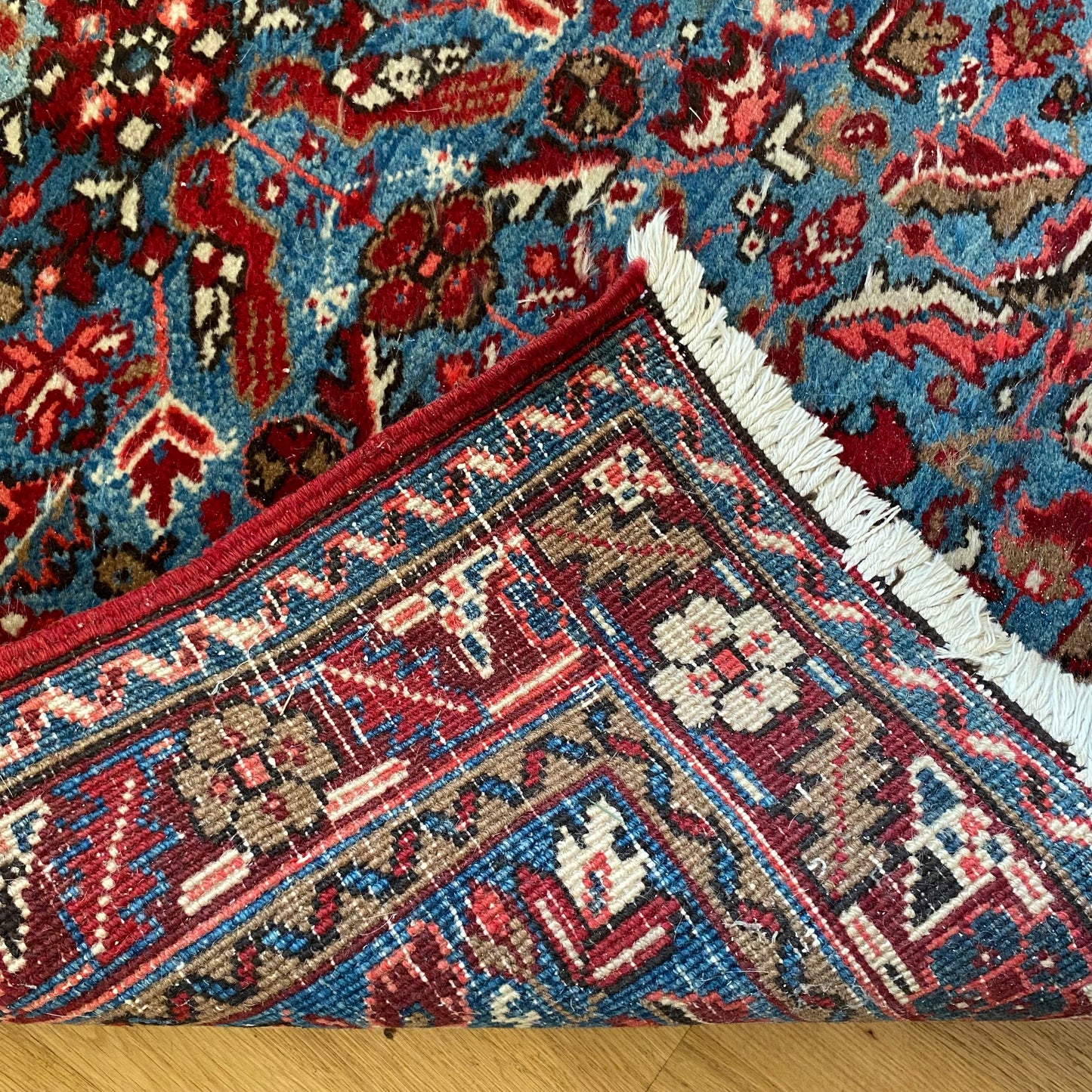 Vintage Rug, 3' 4 x 4' 4 Blue