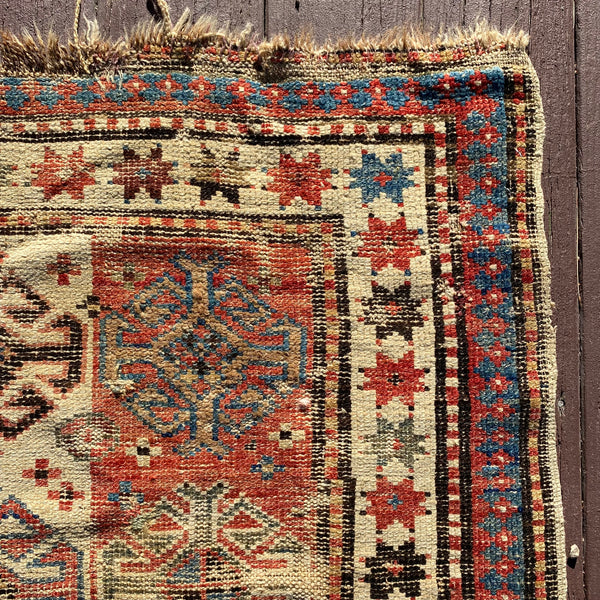 Antique Rug, 3' 5 x 6' 7 Red Brown