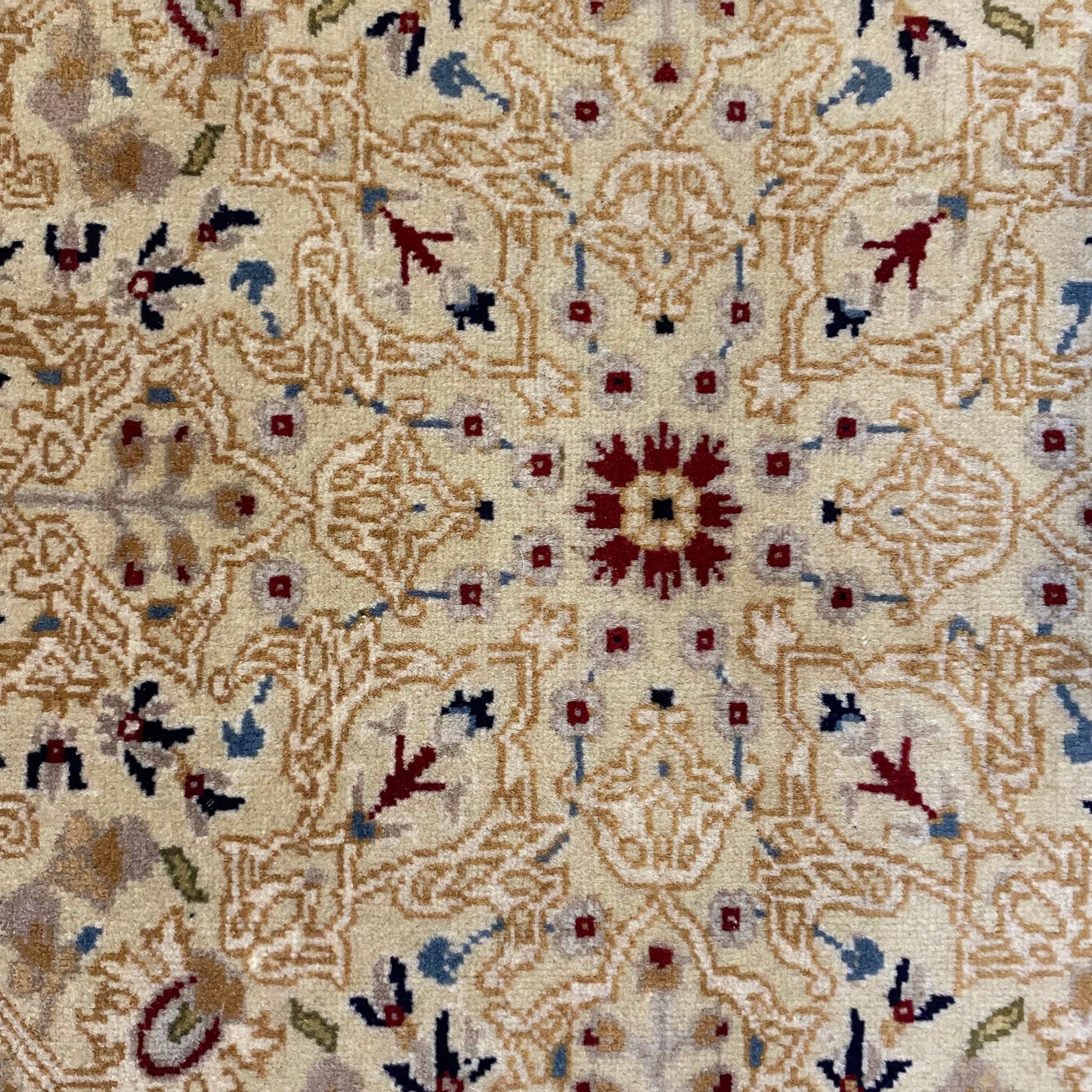 Vintage Rug, 3' 7 x 3' 8 Cream