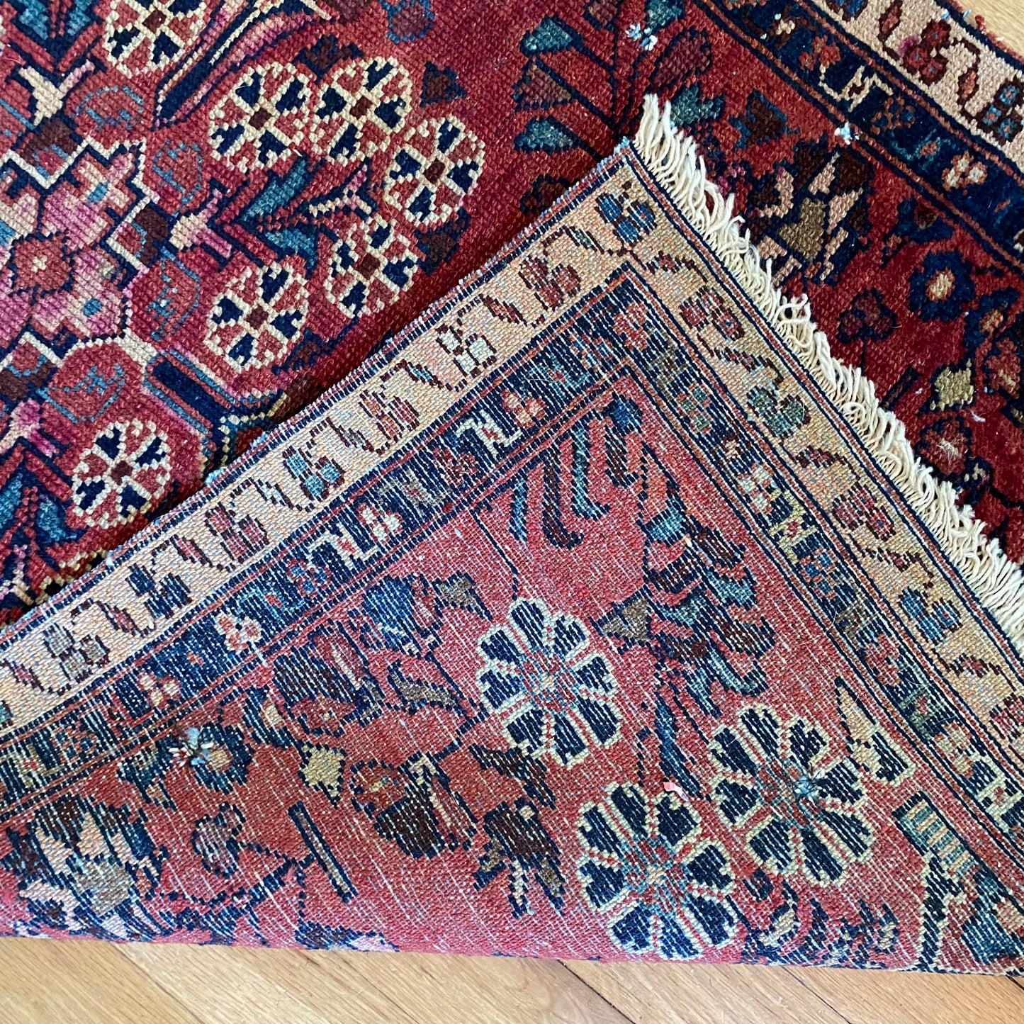 Vintage Rug, 2’ 4 X 4’ 1 Rose Red