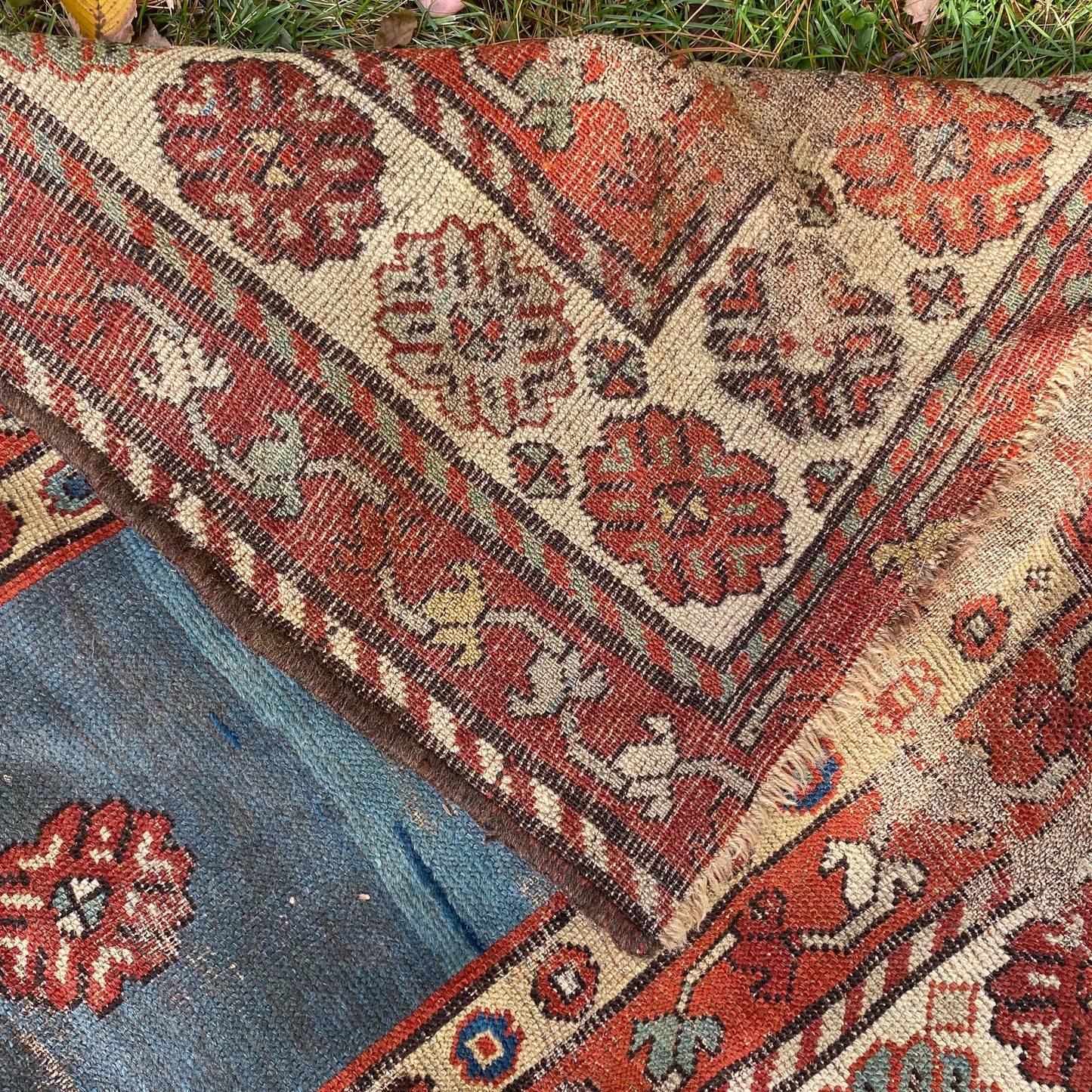 Antique Rug, 3' 5 x 7' 5 Blue