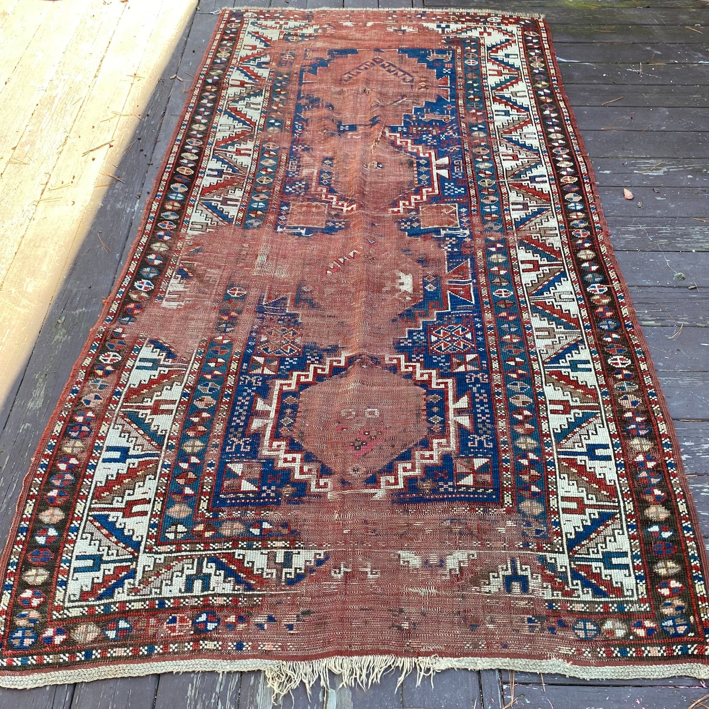 Antique Rug, 4' 5 x 8' 5 Blue