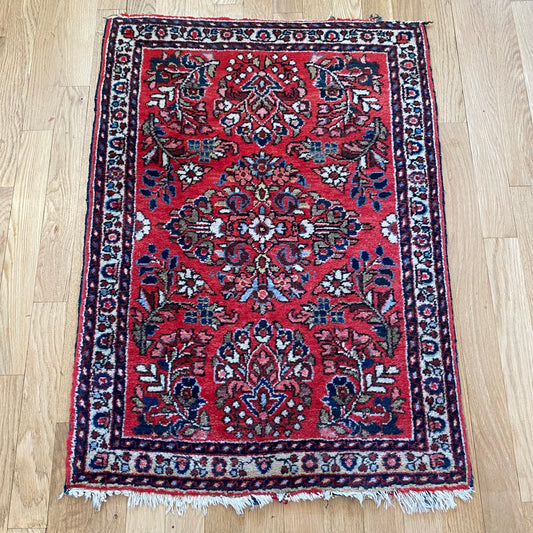 Vintage Rug, 2' x 2' 10 Red