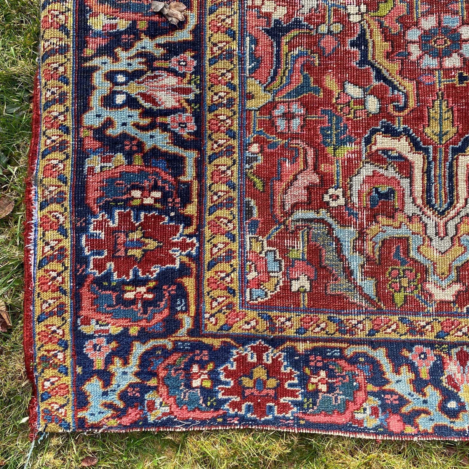 Persian Heriz Rug, 7' 2 x 8' 8 Vintage Red - Jessie's Oriental Rugs