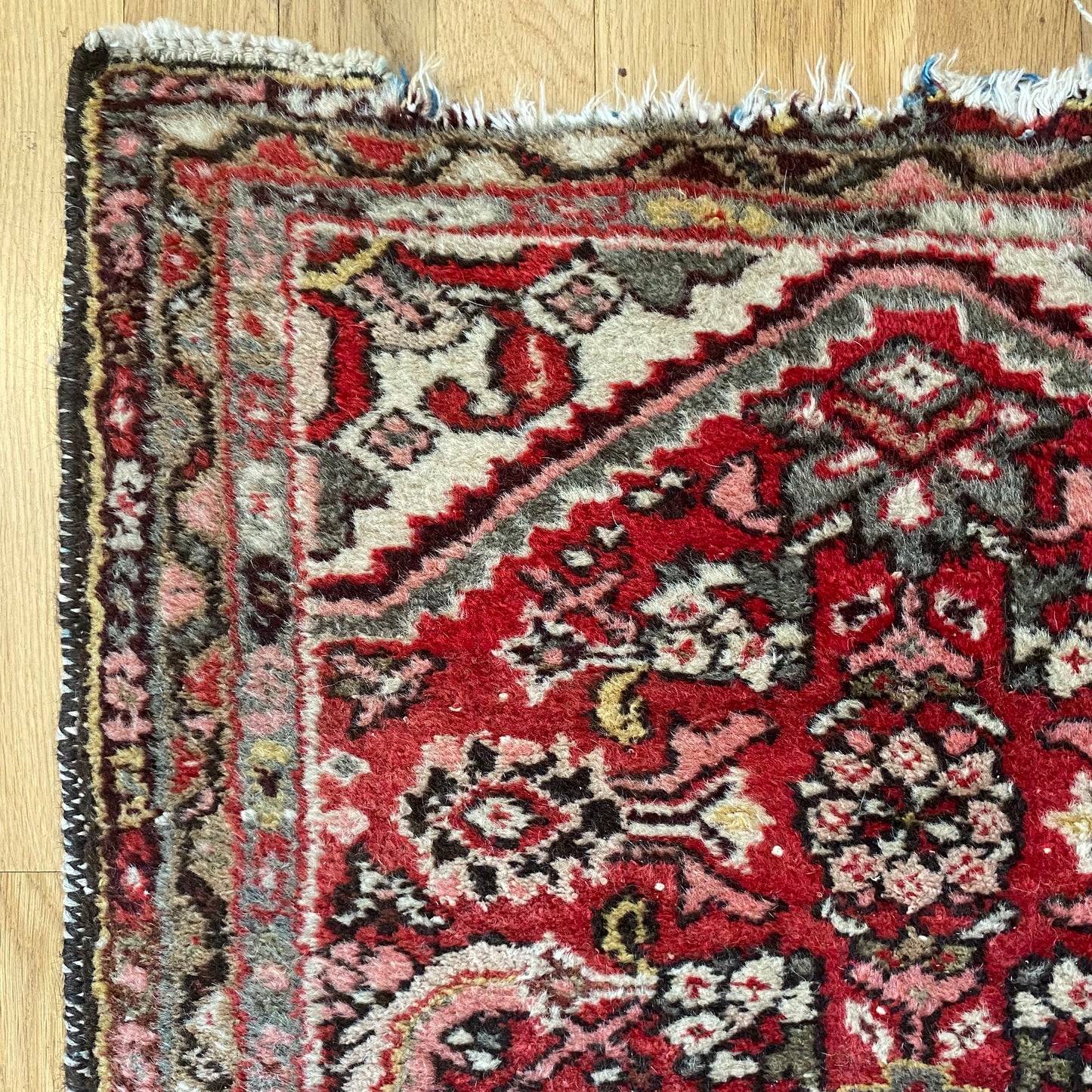 Vintage Rug, 2' x 2' 11 Red