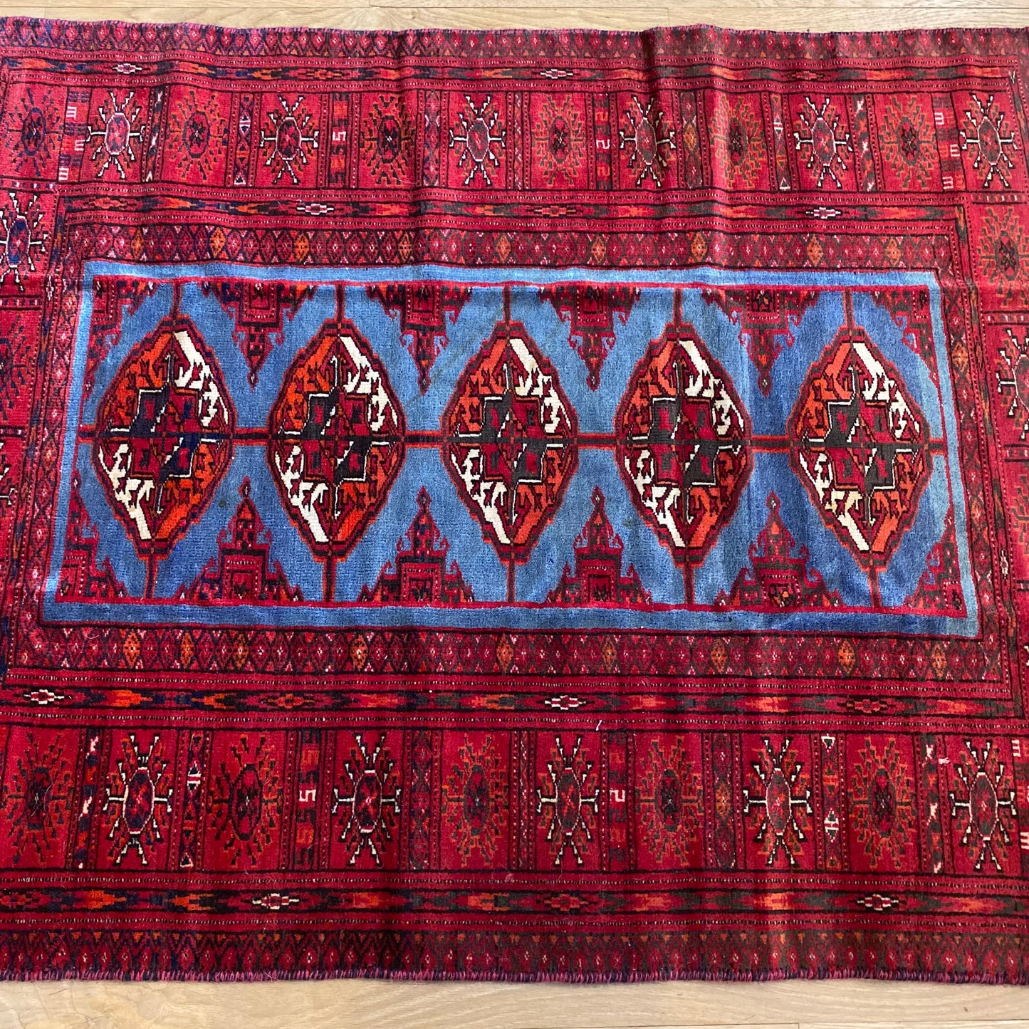 Vintage Rug, 3' x 4' Blue