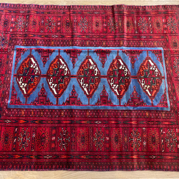 Vintage Rug, 3' x 4' Blue