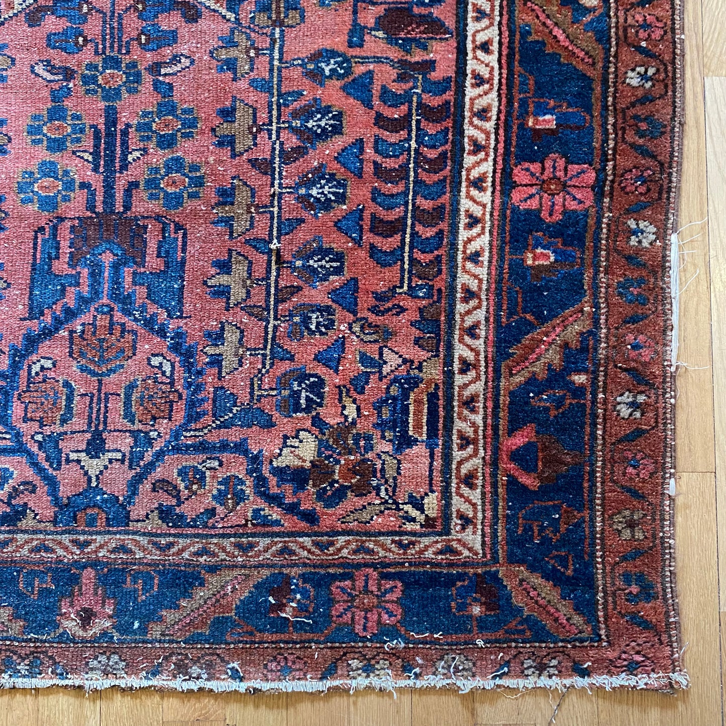 Persian Lilihan Rug, 3' 7 x 6' 7 Pink Vintage