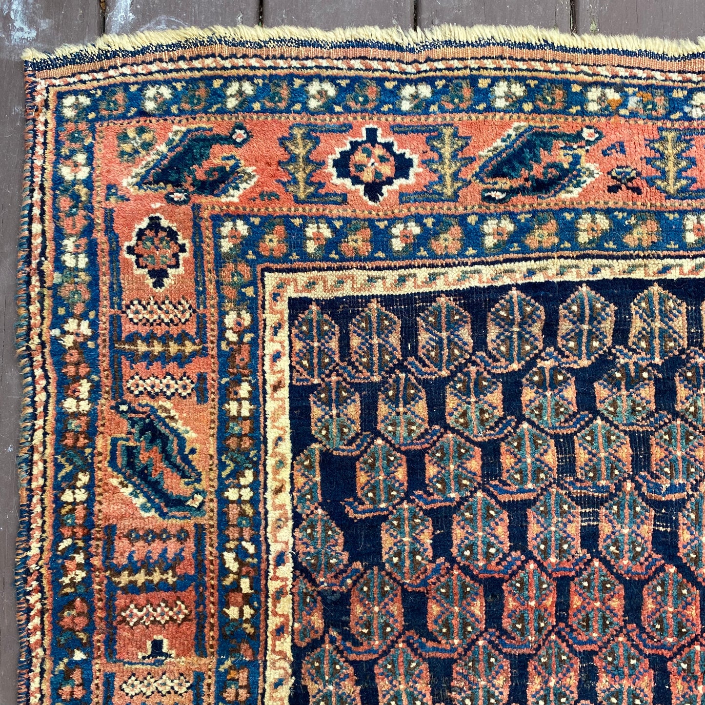 Vintage Rug, 4' x 4' 11 Blue