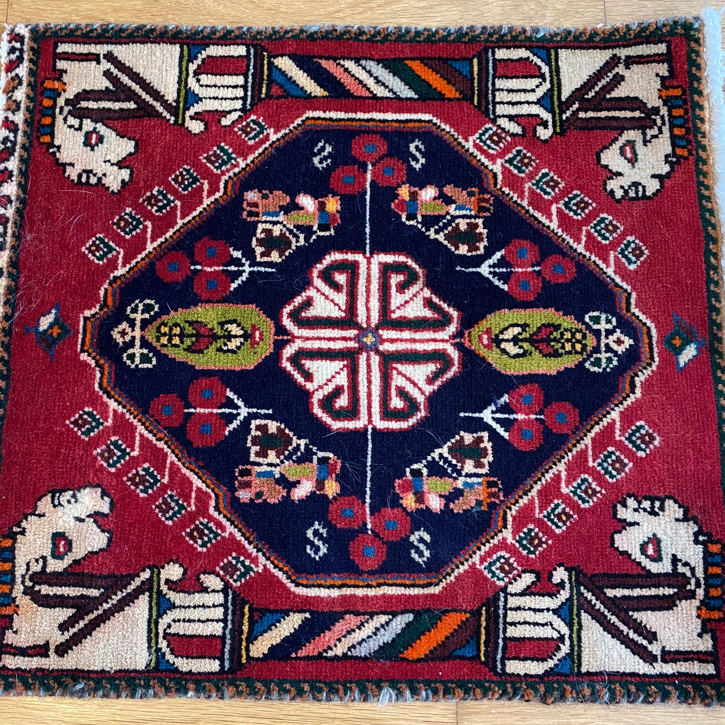 Vintage Rug, 1' 9 x 2' Red