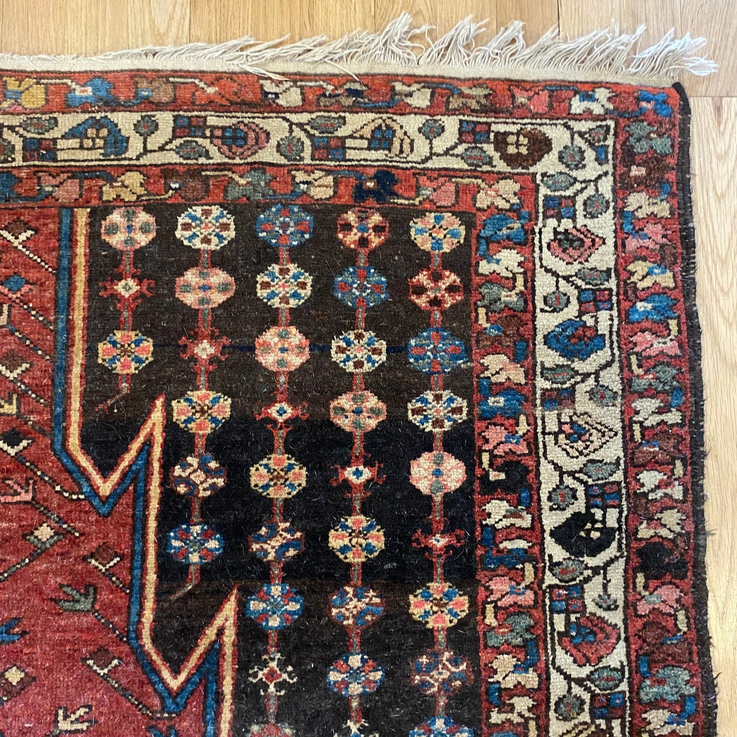 Vintage Rug, 4' 5 x 6' 10 Red Orange