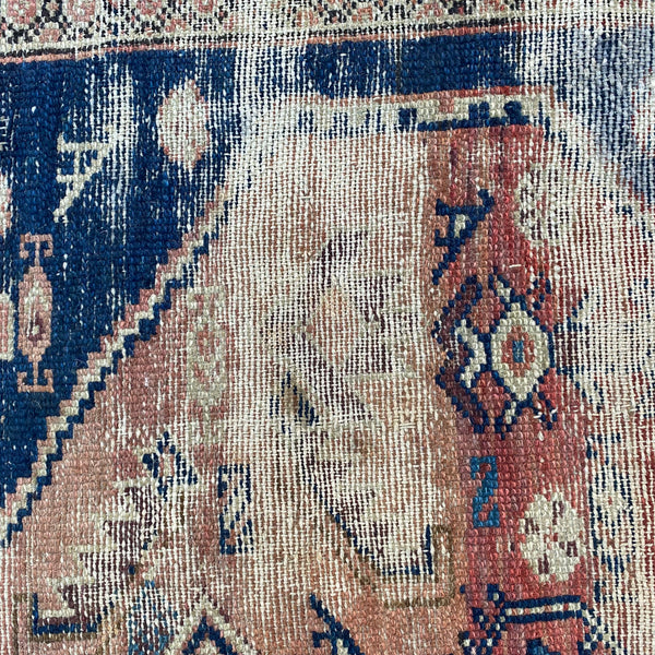 Antique Rug, 4' 1 x 4' 4 Blue