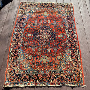 Vintage Rug, 3' 5 x 5' 1 Red