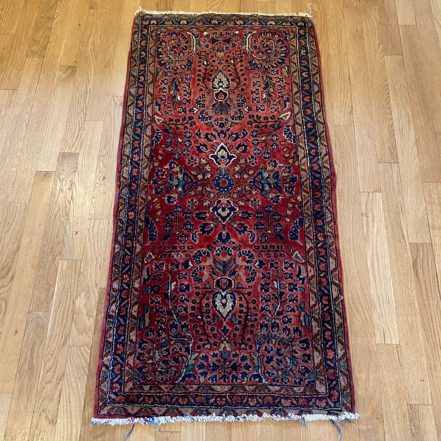 Vintage Rug, 2' x 4' 2 Dark Rose