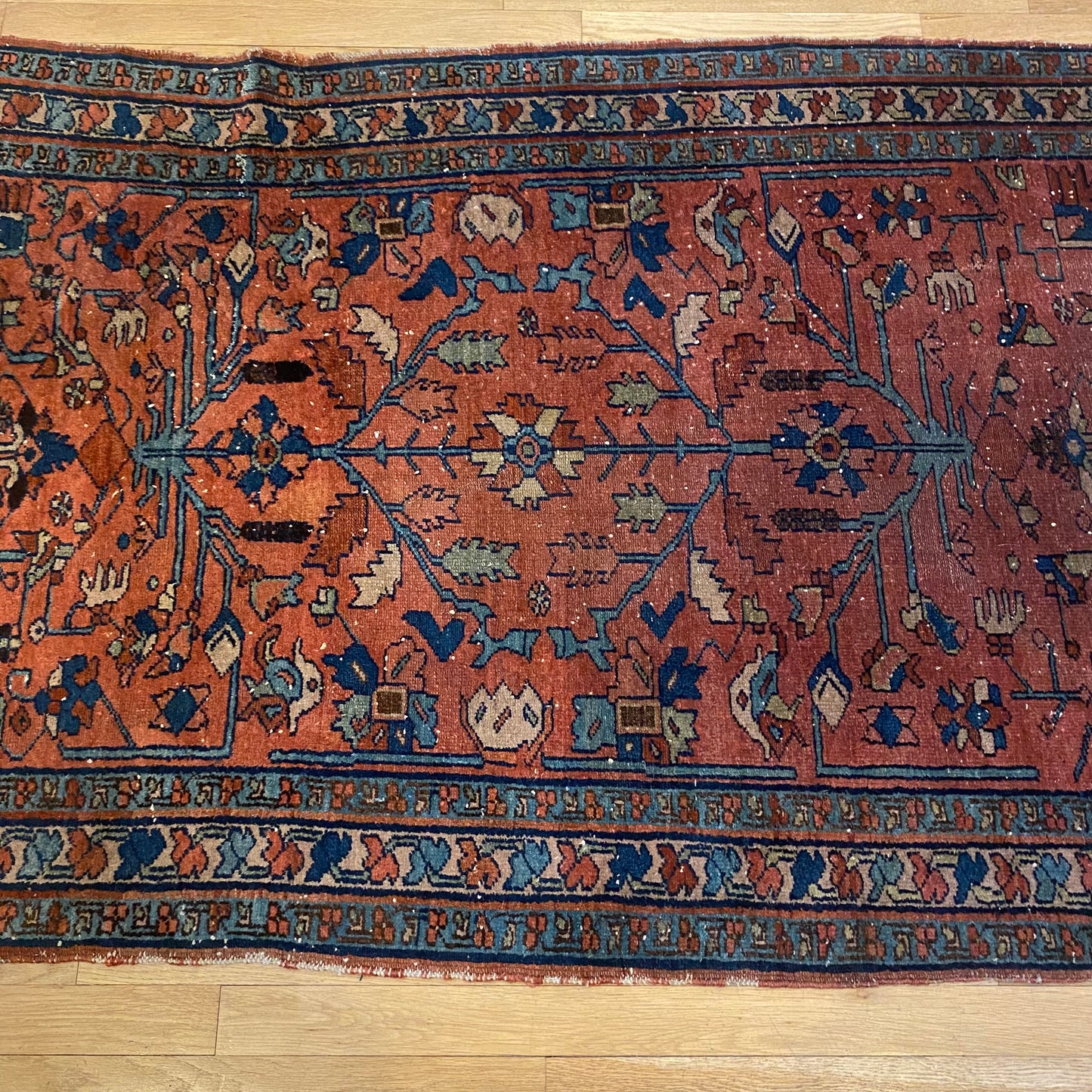 Persian Lilihan Rug, 3' 5 x 5' Vintage Dark Rose - Jessie's Oriental Rugs