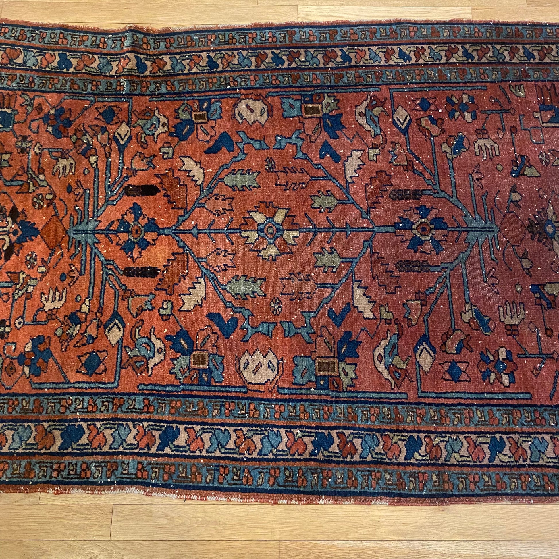 Persian Lilihan Rug, 3' 5 x 5' Vintage Dark Rose - Jessie's Oriental Rugs