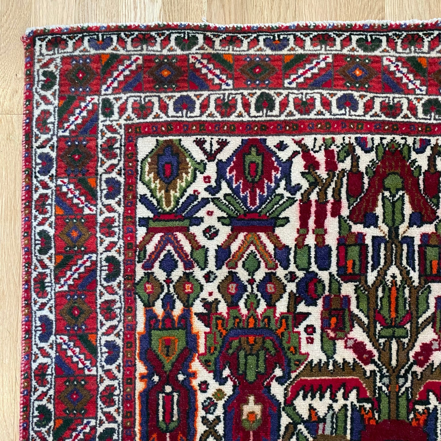 Vintage Rug, 3' 1 x 4' 8 White