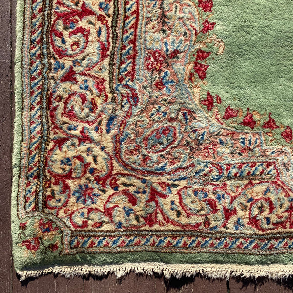 Vintage Rug, 4' 2 x 7' Green