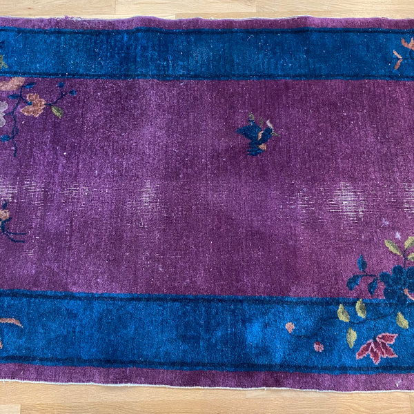 Vintage Rug, 3' 1 x 6' 8 Purple