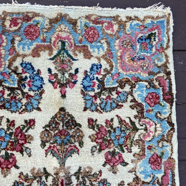 Vintage Rug, 2' x 4' 1 White