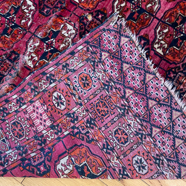 Antique Rug, 3' 5 x 4' 1 Pink Bokhara