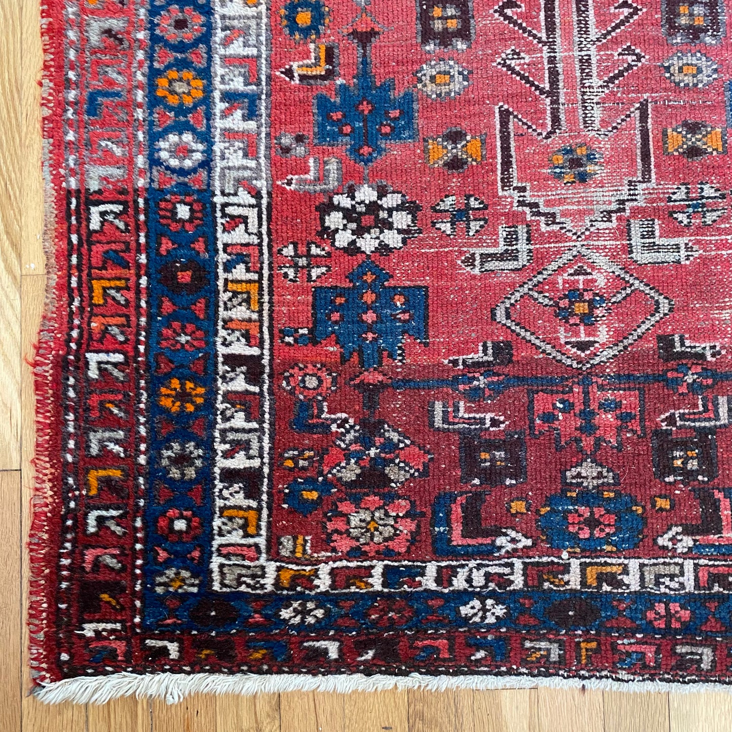Vintage Rug, 3' 4 x 9' 2 Red