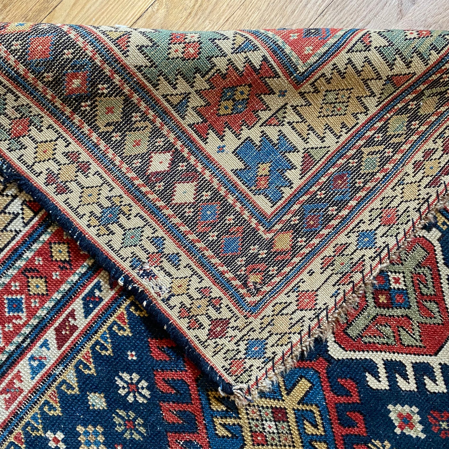 Caucasian Kuba Rug, 3' 5 x 5' Antique Blue