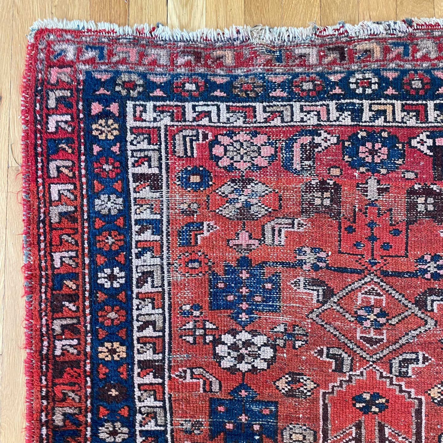 Vintage Rug, 3' 4 x 9' 2 Red