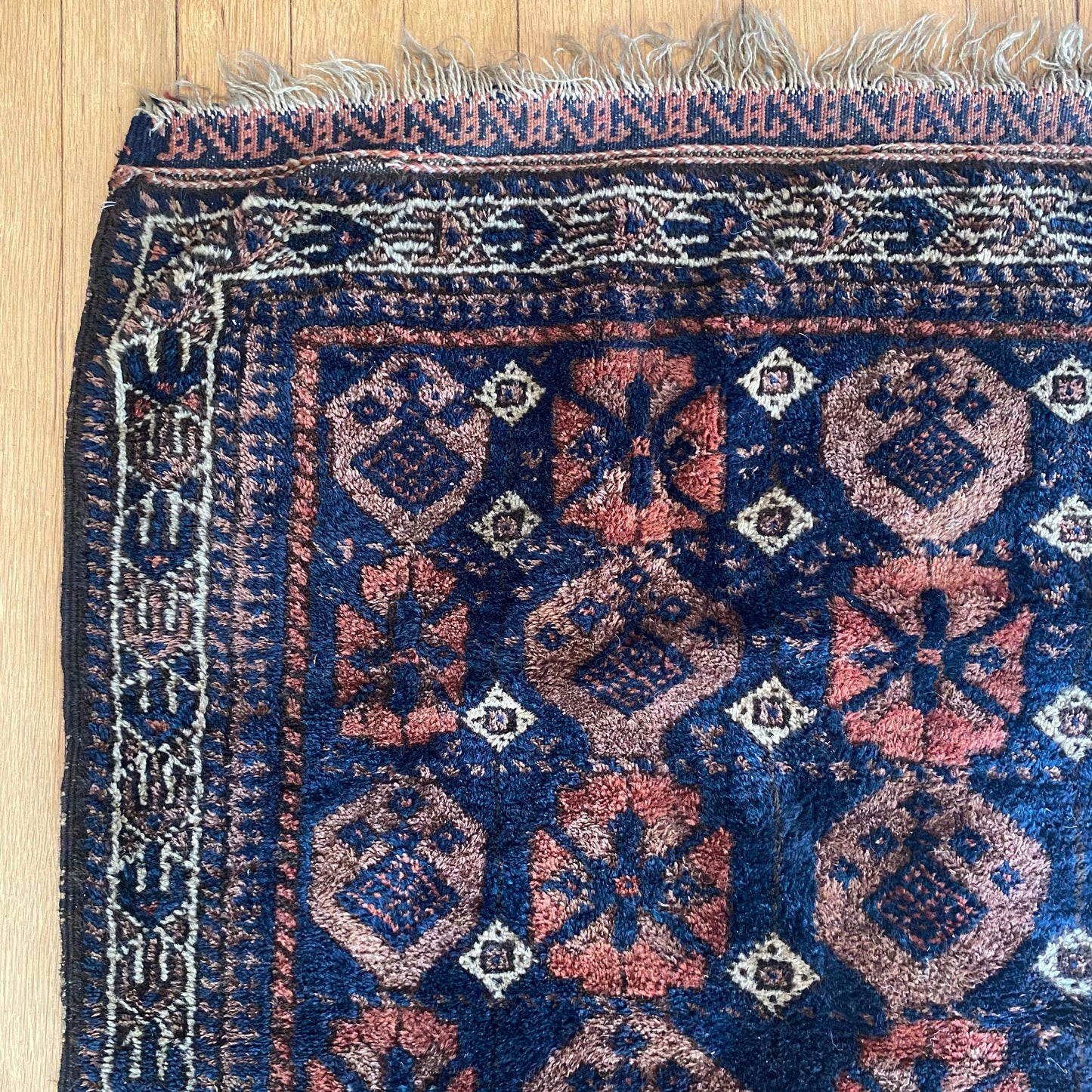 Vintage Rug, 3' 2 x 3' 5 Blue
