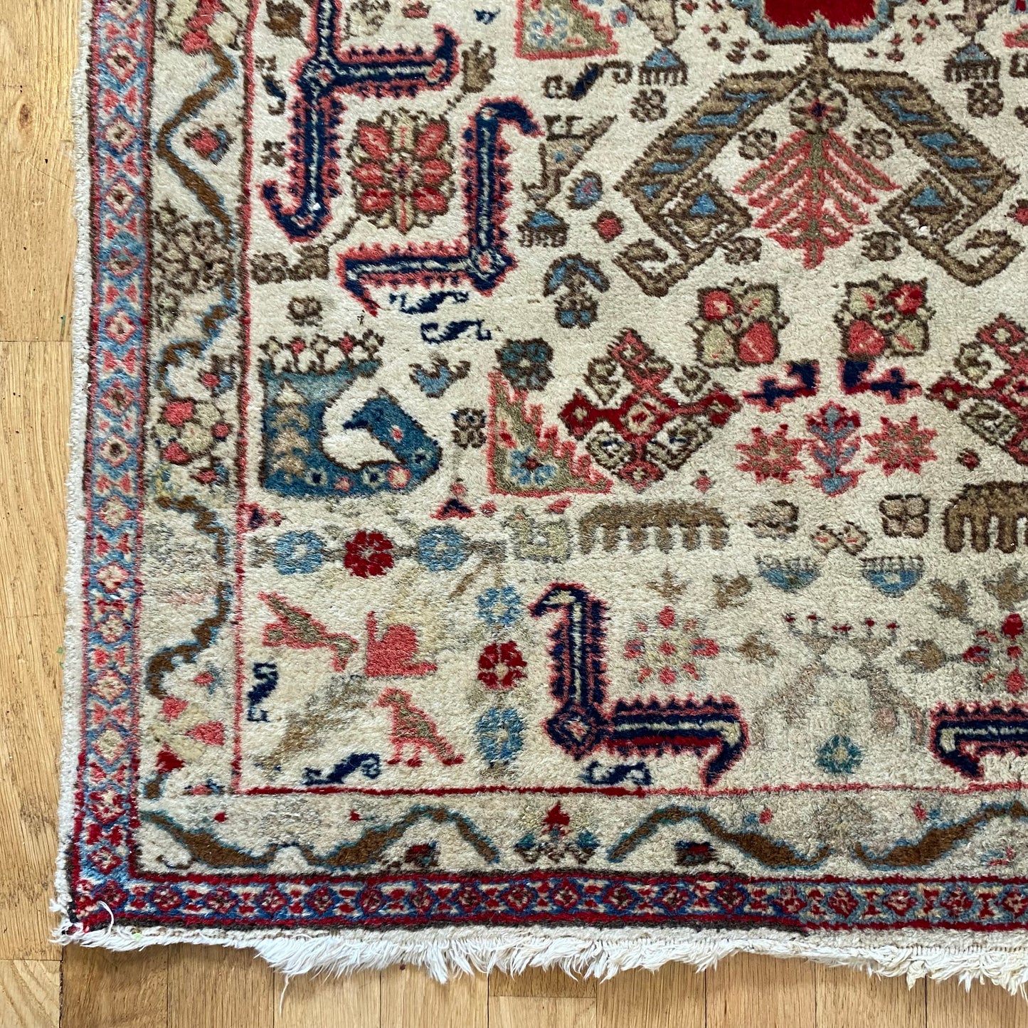 Vintage Rug, 2' 11 x 4' White