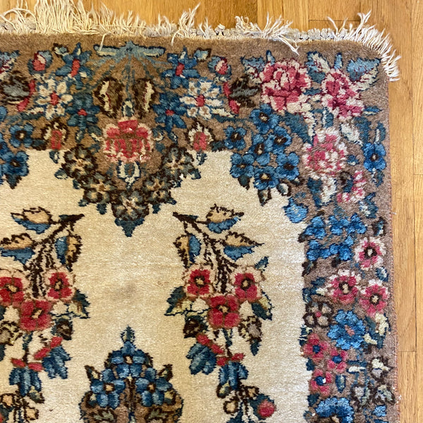 Vintage Rug, 1' 11 x 4' 3 White
